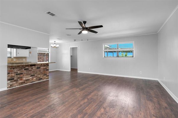 Chandelier, Empty room, Interior, Wood Texture Flooring