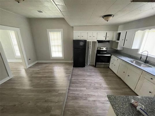 Interior, Kitchen, Stainless Steel Appliances, Wood Texture Flooring