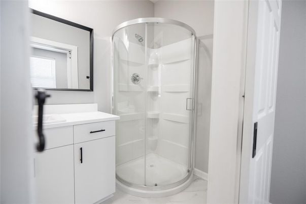 Bathroom, Glass Shower, Interior, Marble