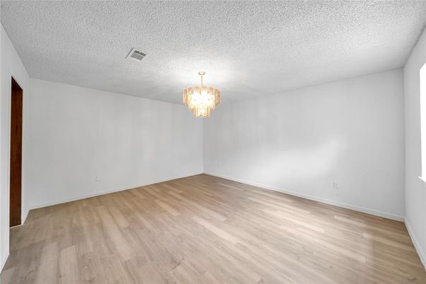 Chandelier, Empty room, Interior, Wood Texture Flooring