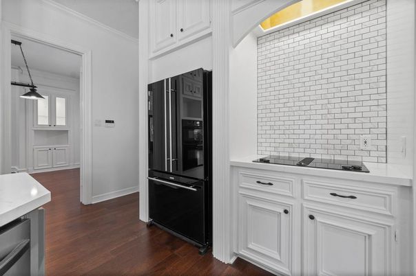 Interior, Kitchen, Pendant Lights, Stainless Steel Appliances, Wood Texture Flooring