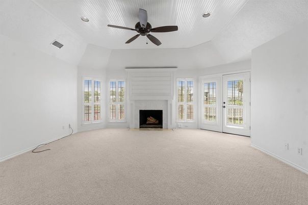 Empty room, Fireplace, Interior, Recessed Lighting