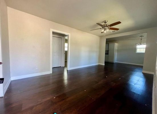 Empty room, Interior, Pendant Lights, Wood Texture Flooring