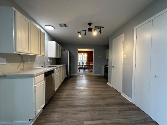 Interior, Kitchen, Wood Texture Flooring