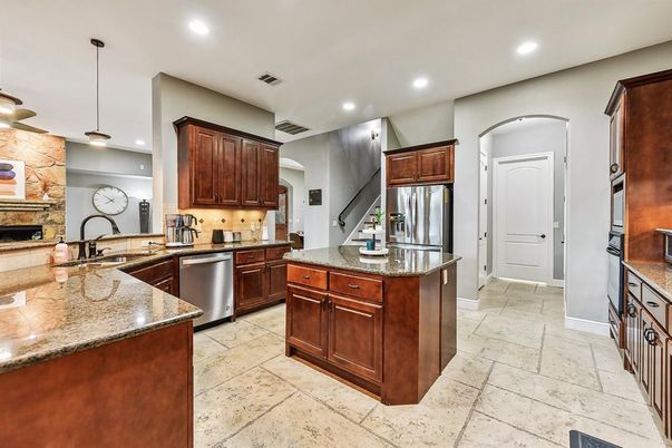 Interior, Kitchen, Pendant Lights, Recessed Lighting, Stainless Steel Appliances