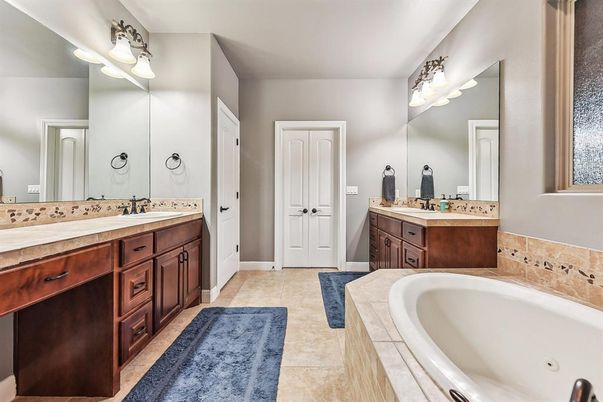 Bathroom, Dual Sink Vanities, Interior, Tile Countertops