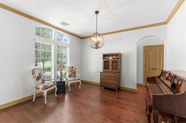 Interior, Pendant Lights, Piano, Wood Texture Flooring
