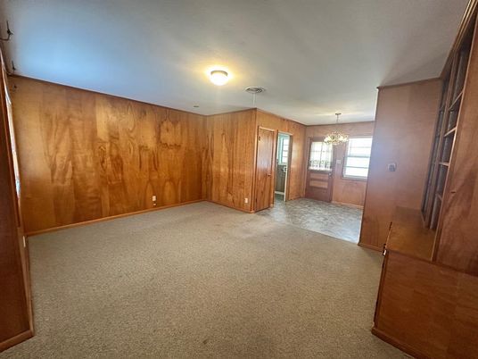 Chandelier, Empty room, Interior, Wooden Walls