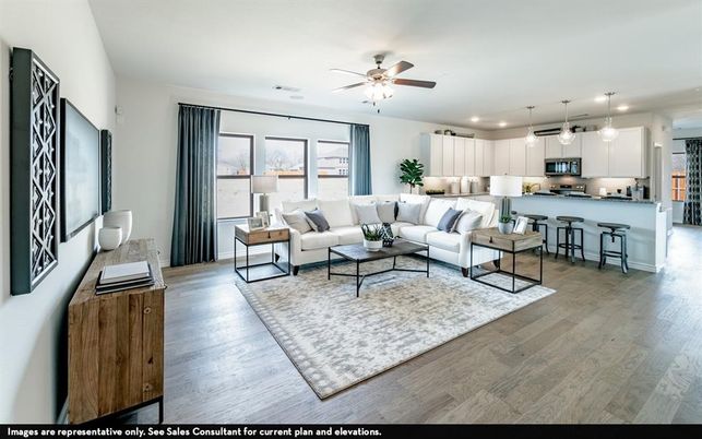 Interior, Kitchen, Living room, Pendant Lights, Recessed Lighting, Stainless Steel Appliances, Wood Texture Flooring