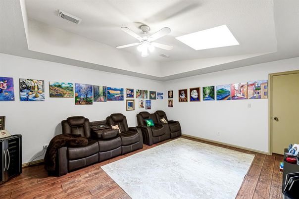 Home Theatre Room, Interior, Wood Texture Flooring
