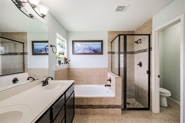 Bathroom, Dual Sink Vanities, Glass Shower, Interior
