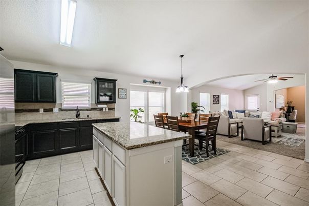 Dining room, Interior, Kitchen, Living room, Pendant Lights