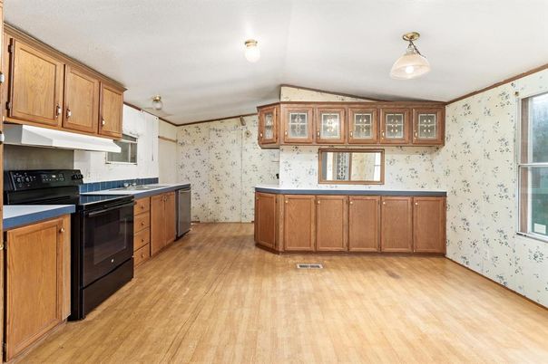 Interior, Kitchen, Wood Texture Flooring