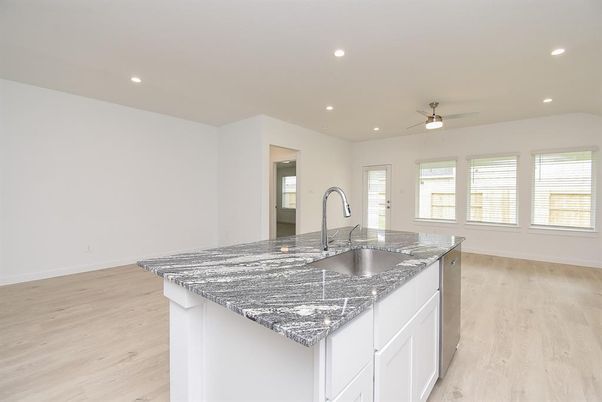 Interior, Kitchen, Recessed Lighting, Wood Texture Flooring