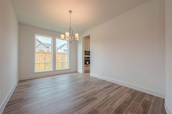 Chandelier, Empty room, Interior, Pendant Lights, Wood Texture Flooring