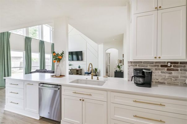 Interior, Kitchen, Stainless Steel Appliances, Wood Texture Flooring