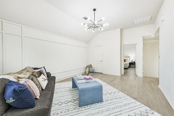 Interior, Pendant Lights, Wood Texture Flooring