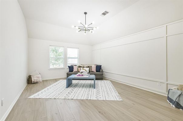 Interior, Living room, Pendant Lights, Wood Texture Flooring