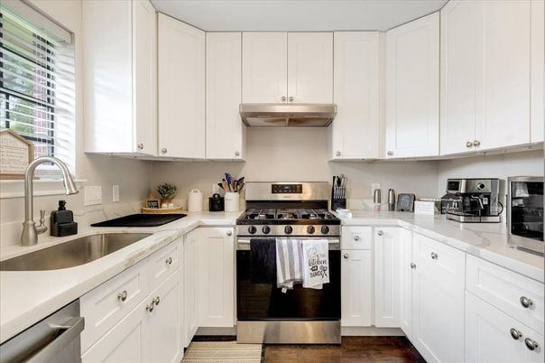 Interior, Kitchen, Stainless Steel Appliances, Wood Texture Flooring