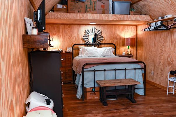 Bedroom, Interior, Wood Texture Flooring, Wooden Walls