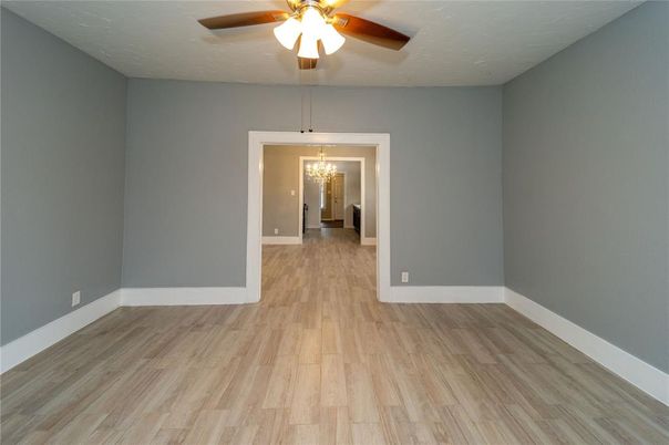 Chandelier, Empty room, Interior, Wood Texture Flooring