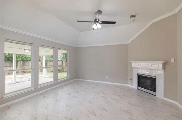 Empty room, Fireplace, Interior, Marble