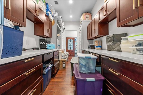 Interior, Kitchen, Recessed Lighting, Wood Texture Flooring