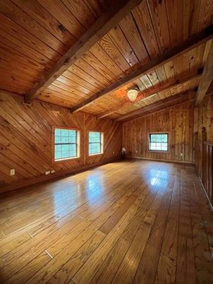 Empty room, Interior, Wooden Beams, Wooden Ceilings, Wood Texture Flooring, Wooden Walls