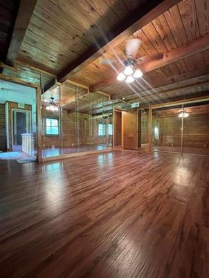 Empty room, Interior, Wooden Beams, Wooden Ceilings, Wood Texture Flooring, Wooden Walls