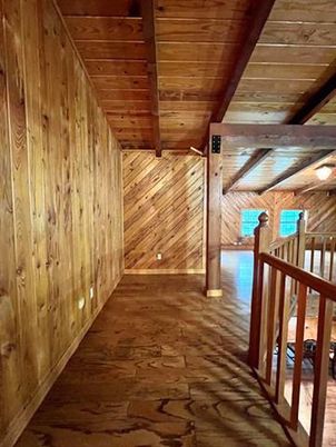 Empty room, Interior, Wooden Beams, Wooden Ceilings, Wood Texture Flooring, Wooden Walls