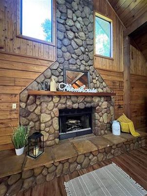 Fireplace, Interior, Stone Walls, Wooden Beams, Wooden Ceilings, Wood Texture Flooring, Wooden Walls