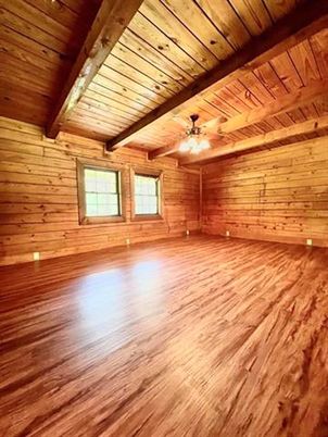 Empty room, Interior, Wooden Beams, Wooden Ceilings, Wood Texture Flooring, Wooden Walls