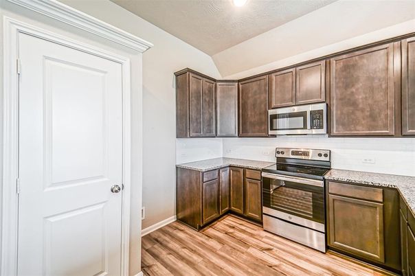 Interior, Kitchen, Stainless Steel Appliances, Wood Texture Flooring