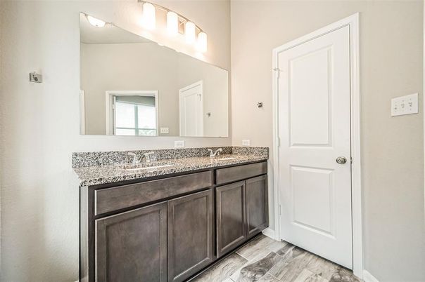 Bathroom, Dual Sink Vanities, Interior, Wood Texture Flooring
