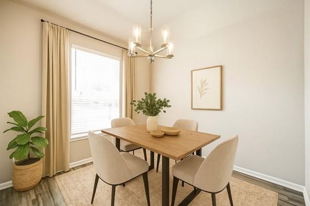 Chandelier, Dining room, Interior, Wood Texture Flooring