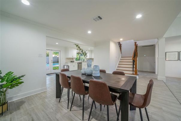 Dining room, Interior, Kitchen, Recessed Lighting