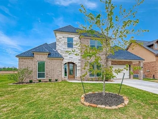 Attached, Backyard, Exterior, Facade, Brick Facade, French Provincial