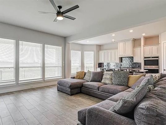 Dining room, Interior, Kitchen, Living room, Recessed Lighting, Wood Texture Flooring