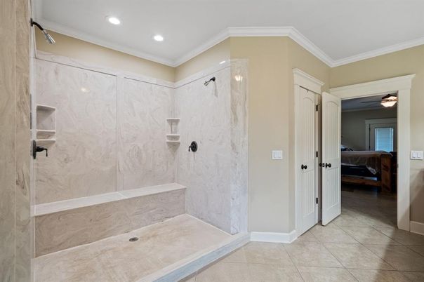 Bathroom, Bedroom, Interior, Marble Walls, Recessed Lighting