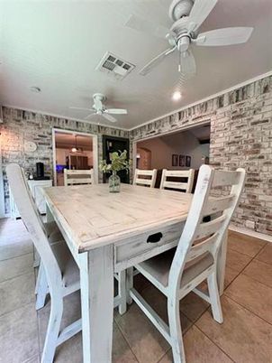 Dining room, Interior, Kitchen, Recessed Lighting, Stone Walls