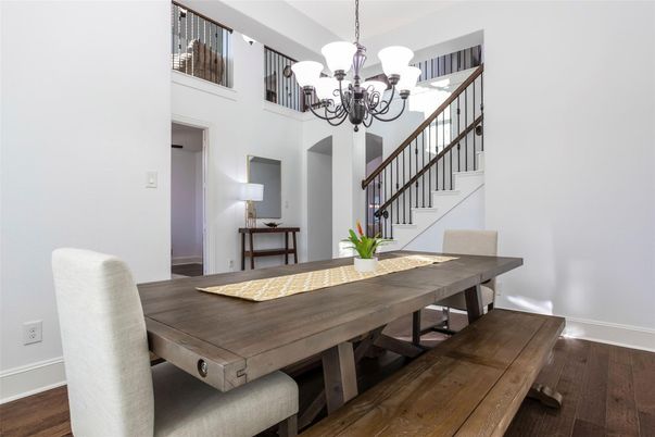 Chandelier, Dining room, Interior, Wood Texture Flooring