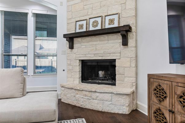 Fireplace, Interior, Stone Walls, Wood Texture Flooring