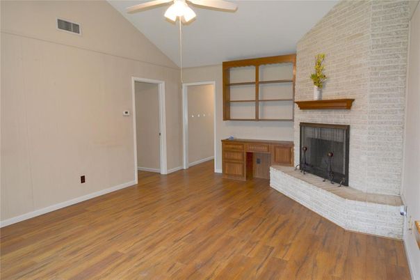 Fireplace, Interior, Stone Walls, Wood Texture Flooring