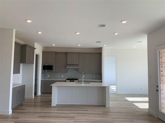 Interior, Kitchen, Recessed Lighting, Wood Texture Flooring