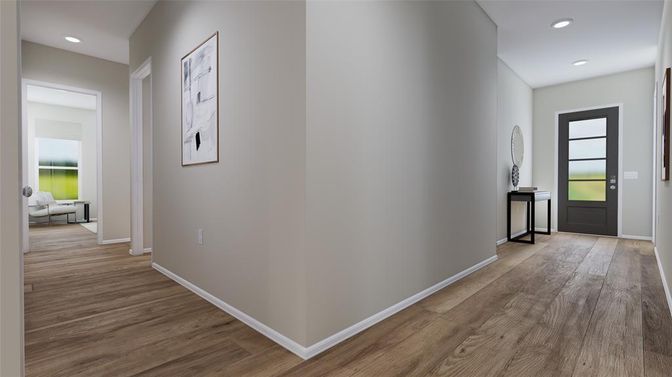 Interior, Recessed Lighting, Wood Texture Flooring
