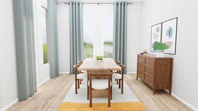 Dining room, Interior, Wood Texture Flooring