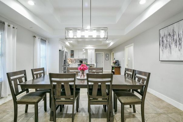 Dining room, Interior, Kitchen, Pendant Lights, Recessed Lighting