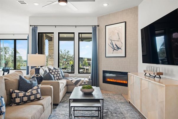 Fireplace, Interior, Living room, Recessed Lighting