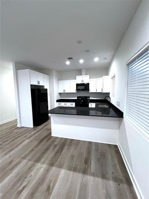 Interior, Kitchen, Recessed Lighting, Wood Texture Flooring