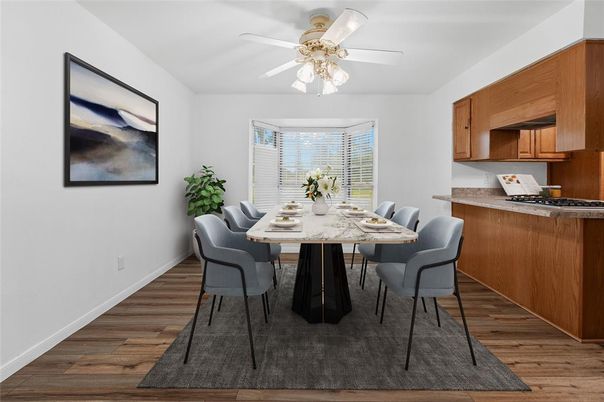 Dining room, Interior, Wood Texture Flooring